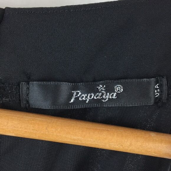 Papaya black Rhinestone Trim Embellished Sleeveless Top M - Picture 9 of 11